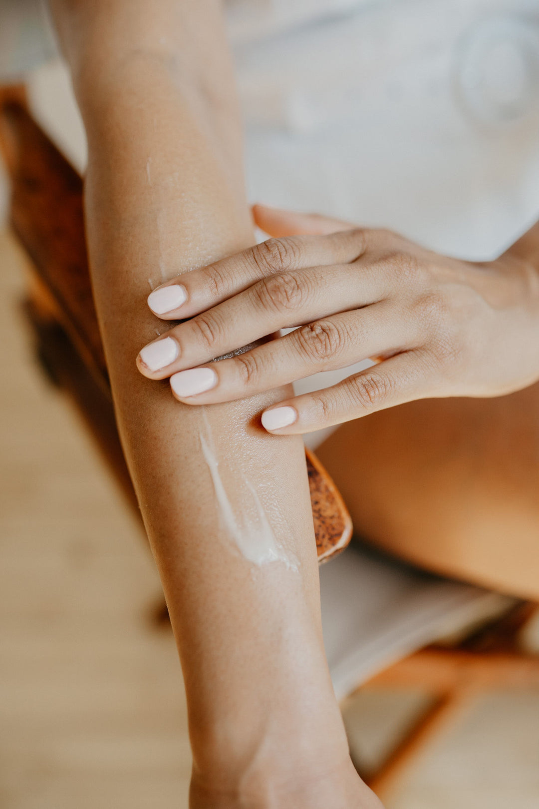 Organic whipped tallow on arm