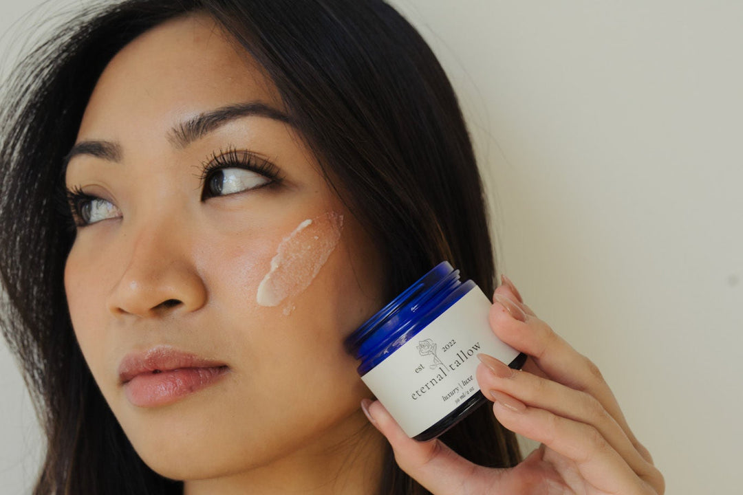 whipped tallow balm on face